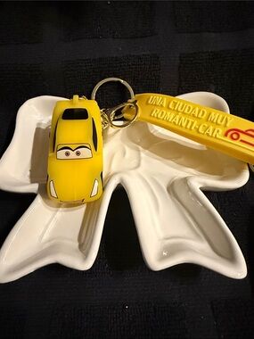 Yellow Car Keychain with Slogan Strap - Women Accessories Key & Card Holder